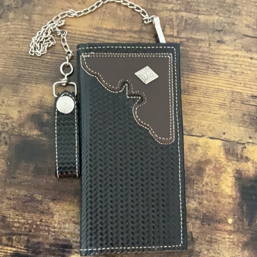 Western Bifold Black Leather Wallet NWOT
